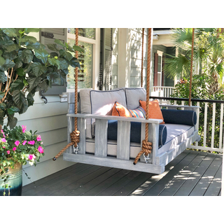 Cabana Lido Bed Swing with Gray Wash Finish