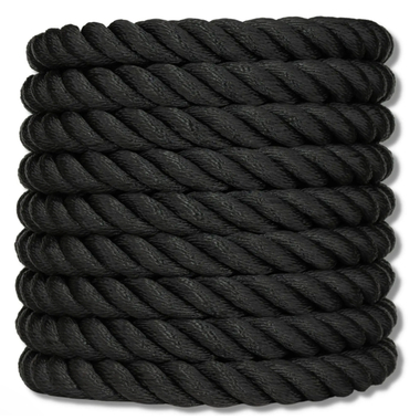 Black synthetic rope for bed swing
