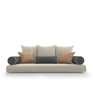 Echo Dune with white piping Outdoor Bed Swing Pillow Fabric